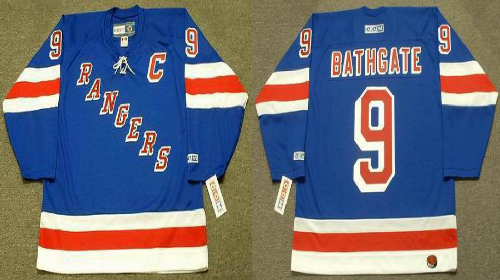 2019 Men New York Rangers 9 Bathgate blue CCM NHL jerseys